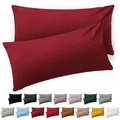 Blumtal Kissenbezug, Dunkelrot, Textil, Quadratisch, 80x40 cm, Oeko-Tex® Standard 100, Schlaftextilien, Bettwäsche
