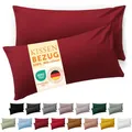Blumtal Kissenbezug 40 x 80, 2 Stück - Oeko-TEX zert. Kissenbezüge 100% Mikrofaser in extra weich & waschmaschinenfest - Bezug Kissen 40x80 Aurora Rot