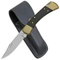 BUCK KNIVES Taschenmesser Folding Holder Buck 110 Serie Ebenholz Messing Etui