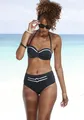 Bügel-Bandeau-Bikini-Top "Lorena", mit kontrastfarbenem Piping, Gr. 34 - Cup B, schwarz Cup B