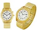 PREMIUM Damen Sprechende Armbanduhr GOLDENE Uhr Senioren Blindenuhr Zeitansage