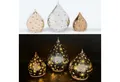 Online-Fuchs LED Dekoobjekt 3er Set Glastropfen mit LED Lichterkette, Leuchteffekten & Timer, Warmweiße LEDs, Stimmungslicht, Weihnachtsdeko