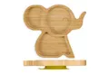 relaxdays Kindergeschirr-Set Baby-Teller mit Saugnapf "Elefant", Bambus