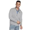 Skechers GO Walk Everywhere Hoodie-Jacke ohne Kapuze, für Herren, mit durchgehendem Reißverschluss und Stehkragen, Marineblau, Large