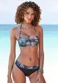 Bikini-Hose "Reese", mit Umschlagbund und Palmendruck, Gr. 40 - N-Gr, schwarz-bedruckt N-Gr