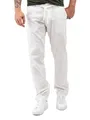Rock Creek Herren Leinen-Optik Hose Stoffhose Sommerhose Regular Fit Chino Hosen Männer Hose Gummizug Herrenhosen Lang Strandhose RC-2152 Weiß W42 L34