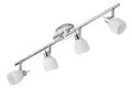 Trango 4-flammig 1008 LED Deckenstrahler *ISLA* Deckenleuchte mit Glaslampenschirm in Chrom-Optik, Deckenspots inkl. 4x 3.5 Watt G9 LED Leuchtmittel, Spots schwenkbar & drehbar