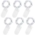 Jsdoin LED Mini Lichterkette mit Batterie, 6x20er Micro Lichterkette außen Batterie, 2M DIY kleine Lichterketten Wasserdicht für Party Hochzeit Weihnachten Beleuchtung Deko (Kaltweiß, 6 Pack)