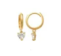 XENOX Paar Creolen Creolen Damen Fine Charm Herz Zirkonia 585er Gelbgold XG14K6054G