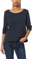 Marc O'Polo Denim Damen Langarmshirt aus Bio-Baumwolle mit U-Boot-Ausschnitt, Blau (Scandinavian Blue), S
