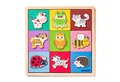 Woodyland Puzzle 91966 Holzlegepuzzle "Tiere" im Legebrett - finde das Tier zum Rahmen, 9 Puzzleteile, Rahmenteile ins Puzzlebrett puzzeln/Puzzleteile in Rahmenteile puzzeln