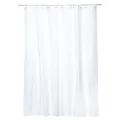 GOODS+GADGETS Duschvorhang Badewannen-Vorhang; Wasserdichter, Waschbarer Anti-Schimmel Badvorhang aus 100% Polyester für Badewanne & Duschwanne; Weißer Zeitloser Dusch-Vorhang (Weiß)