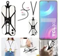 K-S-Trade Handyhülle für TCL 30, 3in1 Handykette Handyband Handykordel Halsband Smartphone-Ring
