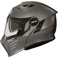 Simpson Darksome Solid Motorrad Klapphelm, silber, Größe L für Männer