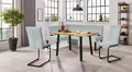 OTTO home Eckbankgruppe Oliver, (Set, 4-tlg., 4-tlg), Eckbank mit Wellenunterfederung im Sitz, Tisch Massiv Eiche