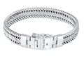 Kuzzoi Buddha Panzer Armband für Herren handgefertigt aus 925er Sterling Silber massives Gliederarmband (13 mm) mit Kastenschloss, Länge 23 cm