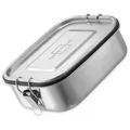SILBERTHAL Lunchbox Brotdose Edelstahl 1200ml, Edelstahl, (1-tlg) silberfarben 1200 ml | 14 cm x 20 cm x 6 cm