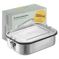 SILBERTHAL Brotdose Edelstahl 1200ml für Kinder mit Fächern & Dichtung – Lunchbox Kinder & Erwachsene – Auslaufsicher & Leicht - Ideal für Unterwegs & Camping