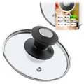 KADAX Topfdeckel "Barletta", Universaldeckel aus Glas mit Schwarzmatt griff, 18 cm