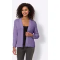 Cardigan HEINE, Damen, Gr. 38, lila (lavendel), 92% Baumwolle, 8% Polyamid, unifarben, Langarm, Strickjacken