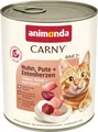 animonda Carny Katzen Nassfutter Huhn + Pute + Entenherzen (6 x 800g), getreidefreies Katzen Nassfutter ohne Zucker, mit frischen fleischigen Zutaten