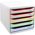 Exacompta Big Box Plus Classic Schubladenbox PS (Polystyrol) Mehrfarbig 5 Schübe 27,8 x 34,7 x 27,1 cm DIN A4+