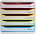 Exacompta Schubladenbox Big Box Plus 5 Schubladen Weiß Harlekin
