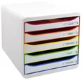 EXACOMPTA Schubladenbox BIG-BOX PLUS 5 Schübe harlekin weiß