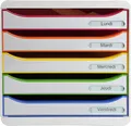 Exacompta 309913D Premium Ablagebox mit 5 Schubladen für DIN A4+ Dokumente. Stap