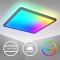 LED Panel 29x29 cm - 15W, 1850lm, dimmbar, Fernbedienung, RGBW, schwarz - Schwarz