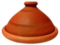 Tajine, original aus Marokko, Tontopf zum Kochen, Tuareg Ø 30cm, für 4-5 Personen, handgetöpfert aus Marrakesch, unglasiert, frei von Schadstoffe