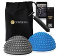 BOZEERA Gleichgewichtstrainer Balance Igel Halbkugel Fitness – 2X Balance Pods Kinder & Erwachsene, Inkl. GRATIS Video-Anleitung, Pumpe, Poster & Tasche