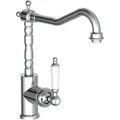 SCHÜTTE Küchenarmatur OLD STYLE, Wasserhahn Küche im Retro Stil, 360° schwenkbare Mischbatterie Küche, Spültischarmatur Chrom - Silber