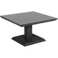 Gartencouchtisch Heis, aus Aluminium und Glas, modern höhenverstellbar, schwarz, 79x79 cm