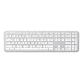 SATECHI Slim EX3 Kabellose Tastatur, Nummernblock, Multi-Device-Bluetooth, 2,4-GHz für macOS, Windows/Android, Sofortige Tasten-Umschaltung, USB-C Akku, Silber, 𝗤𝗪𝗘𝗥𝗧𝗬 (Englisch)