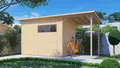 Bertilo Gartenhaus "Pent Modern 4 Plus naturbelassen", beige (natural), ohne Fußboden, ohne Rück- und Seitenwand, ohne Dacheindeckung