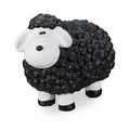 Relaxdays XXL Gartenfigur Schaf, Tierfigur, wetterfest, handbemalte Gartendeko, innen & außen, Keramik, 44 cm, schwarz