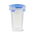 EMSA Clip & Close Frischhaltedose, rund, 0,35 L, Aufbewahrungsbox, 100 Prozent dicht, spülmaschinen-, gefrier-, mikrowellenfest, Transparent, Blau, Made in Germany, 508551