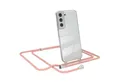 EAZY CASE Handykette Hülle mit Kette für Samsung Galaxy S22 5G 6,1 Zoll, Ketten Hülle Schultergurt Schutzhülle Tasche mit Band Altrosa Unifarbe