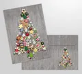 Edition Colibri 10 Weihnachtskarten: Bunter Weihnachtsbaum mit passendem Umschlag, A6, nostalgische, Weihnachtskarten mit Umschlag Set (11002)