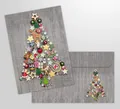 10 Weihnachtskarten Bunter Weihnachtsbaum mit Umschlag - 10 Stück gleiche