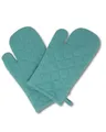 gws Hitzebeständige Ofenhandschuhe 1 Paar Petrol 18 x 28 cm 100 Prozent Baumwolle Oeko-TEX Standard 100 Polywatte Futter rutschfest waschbar