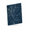 10 Klapp-Einladungskarten Splash Silber marine inkl. 10 weißen Briefumschläge