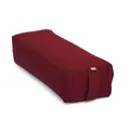 Bodhi Yoga Salamba Bolster Eco | Waschbarer Bezug aus 100% Bio-Baumwolle | Yogarolle eckig mit Bio Dinkelfüllung | Yogakissen groß für Restoratives Yoga | Maße: 63,5 x 26,5 x 20,5 cm (Bordeaux)