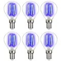 6 x LightMe LED Filament Leuchtmittel Tropfen 4W E14 klar Blau Classic Deco blue