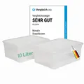 2x Aufbewahrungsbox 10l Stapelbox Plastikbox transparent Kunststoff mit Deckel Schuhbox Schuhkasten plastic storage Box multibox 37cm