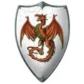 BARTL Ritterschild Drache, aus Holz gefertigt, mit Halteriemen