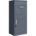 Briefkasten Paketkasten Standbriefkasten Paketbriefkasten Paketbox Postbox Grau - Grau