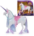 Unicorn Academy Einhorn Glacier – ca. 28 cm großes Einhorn von Layla zur beliebten Netflix-Serie, 2 Reitzubehörteilen und abnehmbarem Zaumzeug für realistisches Rollenspiel, ab 4 Jahren