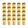 25x F Stecker vergoldet 7 7,2 7,4 mm breiter Mutter + Dichtring Sat Koax Kabel